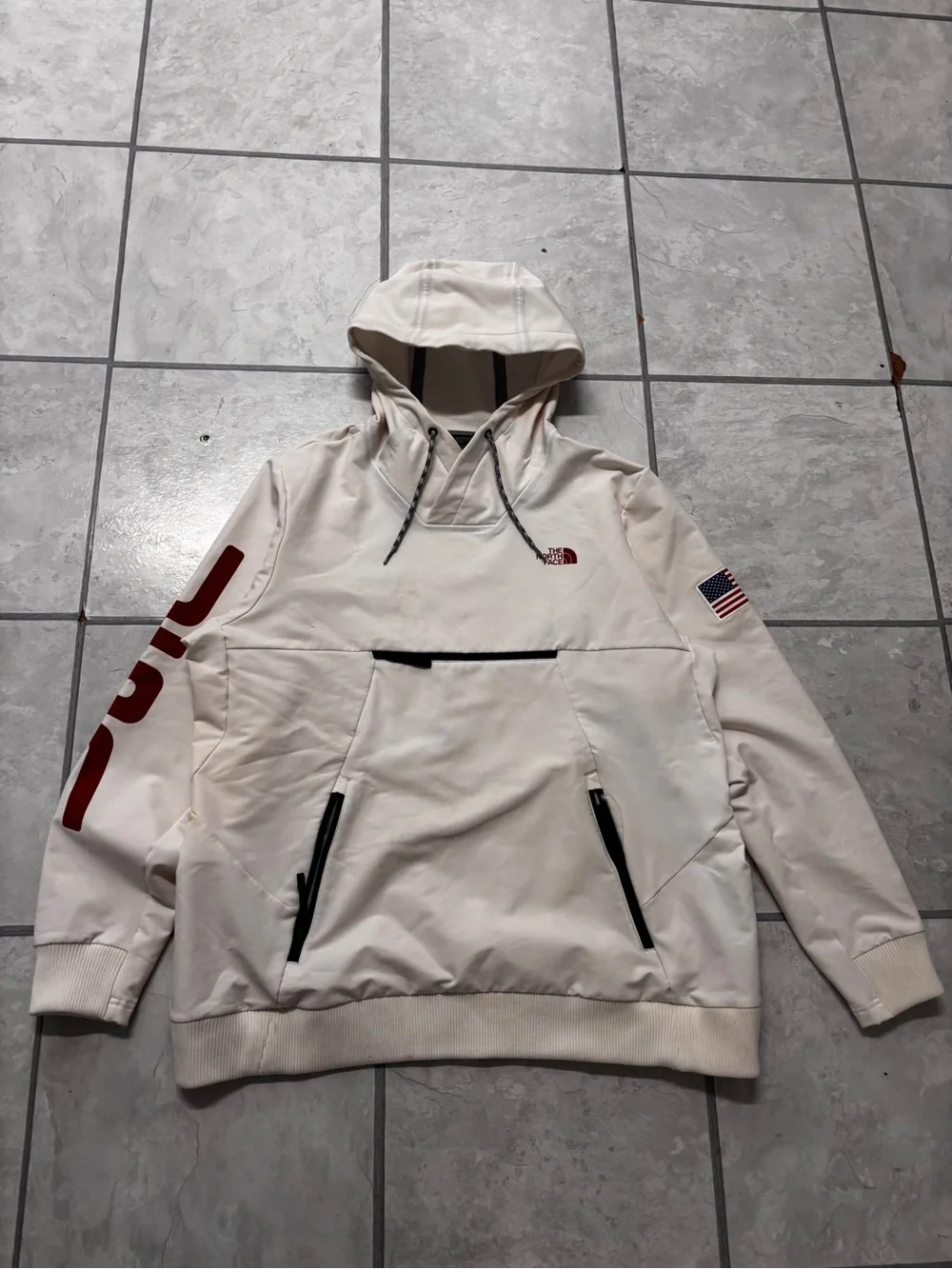 The North Face Men’s Cream Waterproof Japan style Pullover Hoodie Size Xl
